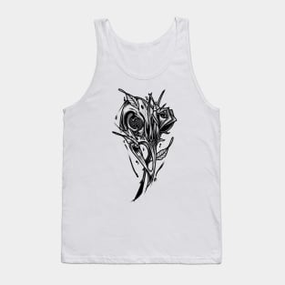 Bird Skull & Rose Ink Tank Top